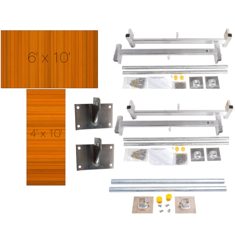 Dock Kit 4′ x 10′ Dock Kit 6′ x 10′ Double 4′ x 10′ Dock 